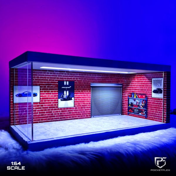 Diorama Garage 1:64 - Brick Themed Showroom Edition
