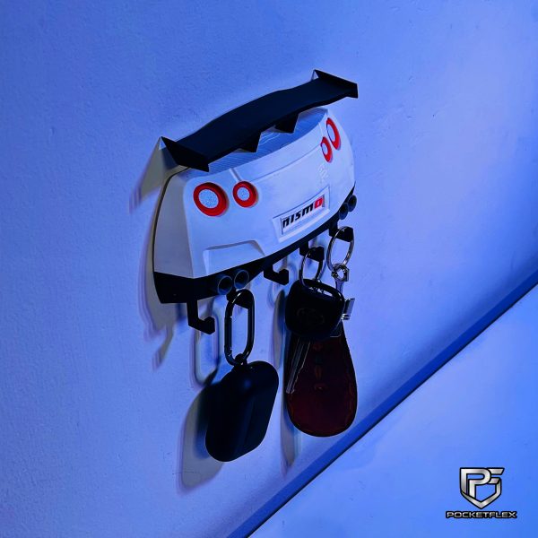 Nissan GT-R R35 Nismo Inspired Keychain Hanger | 3D Wall Mount  | 5 Hooks organizer