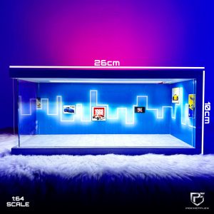 Diorama Garage 1:64 - Neon Blue Themed Showroom Edition
