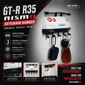 Nissan GT-R R35 Nismo Inspired Keychain Hanger | 3D Wall Mount  | 5 Hooks organizer
