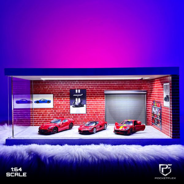 Diorama Garage 1:64 - Brick Themed Showroom Edition