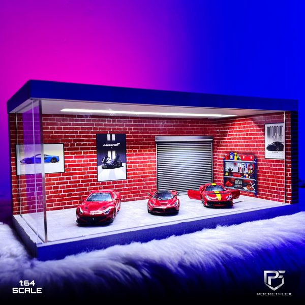 Diorama Garage 1:64 - Brick Themed Showroom Edition