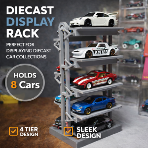 PocketFlex Sky-Rise | 8-Tier Vertical Diecast Display Rack (1:64 Scale)