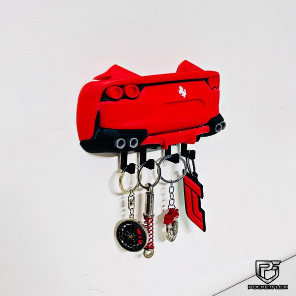 Ferrari 812 Superfast-Inspired keychain hanger | 3D Wall Mount | 4 Hook Organizer