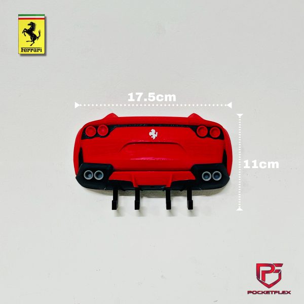 Ferrari 812 Superfast-Inspired keychain hanger | 3D Wall Mount | 4 Hook Organizer