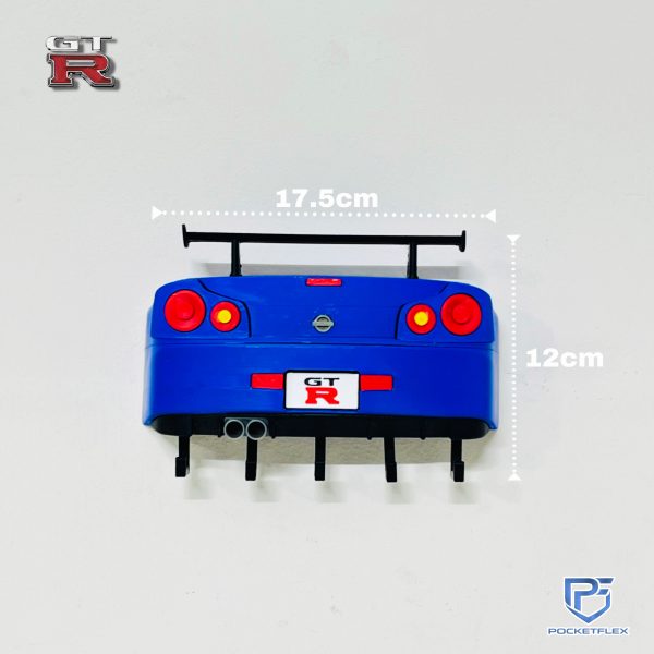 Nissan Skyline R34 GT-R Inspired Keychain Hanger | 3D Wall Mount | 5 Hooks Organizer