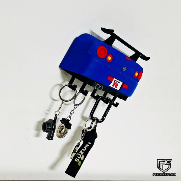 Nissan Skyline R34 GT-R Inspired Keychain Hanger | 3D Wall Mount | 5 Hooks Organizer