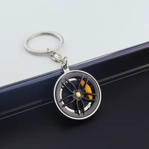 Rotary Alloy Wheel Keychain | Mini turbine Rim design | YELLOW