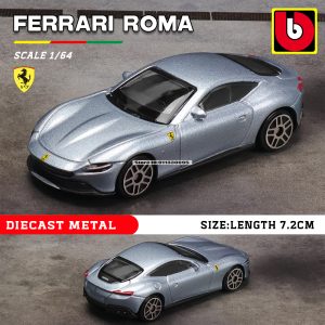 Bburago 1:64 Ferrari Roma | Silver Race&Play | Boxed