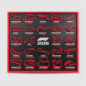 2026 F1 Season Circuit Calender | 3D Printed Race Track Wall & Desk Art