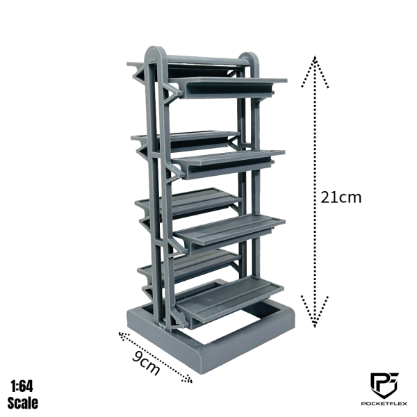 PocketFlex Sky-Rise | 8-Tier Vertical Diecast Display Rack (1:64 Scale)