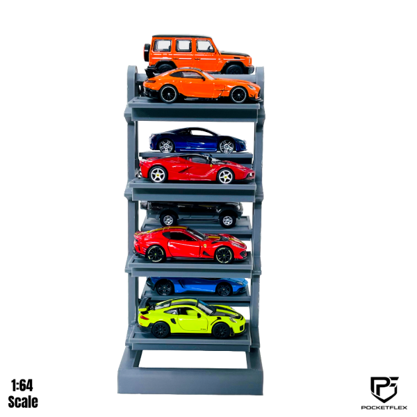 PocketFlex Sky-Rise | 8-Tier Vertical Diecast Display Rack (1:64 Scale)