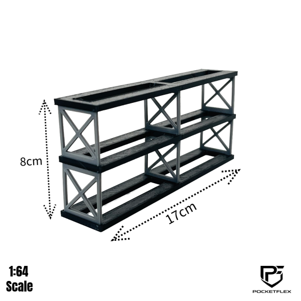 PocketFlex Truss-Tower 6 | 3-Tier 1:64 Diecast Showroom & Photography Rack