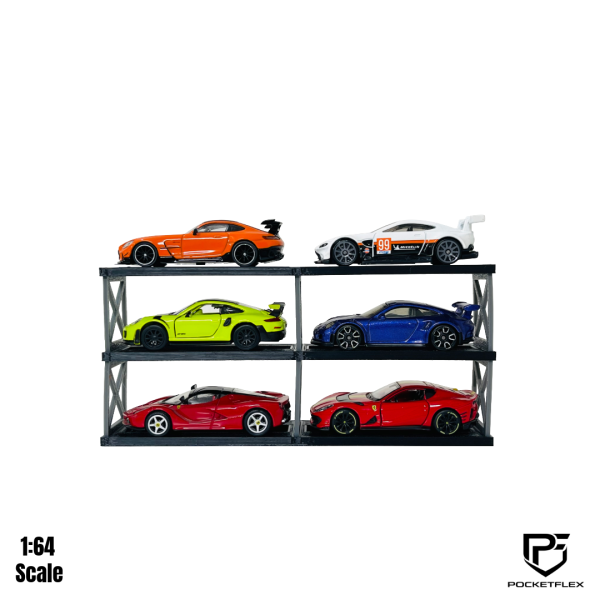 PocketFlex Truss-Tower 6 | 3-Tier 1:64 Diecast Showroom & Photography Rack