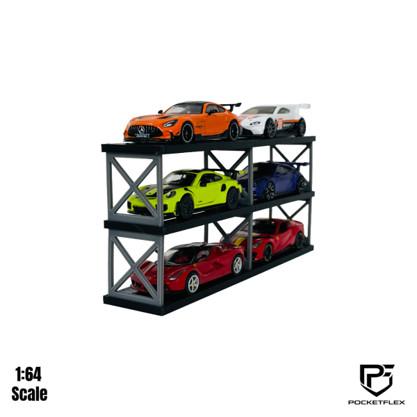 PocketFlex Truss-Tower 6 | 3-Tier 1:64 Diecast Showroom & Photography Rack