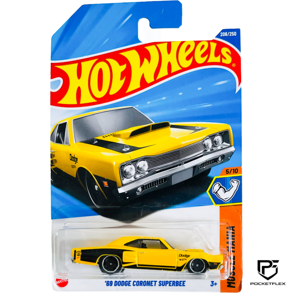 Hot Wheels | ‘69 DODGE CORONET SUPERBEE | 5/10 & 208/250 - YELLOW