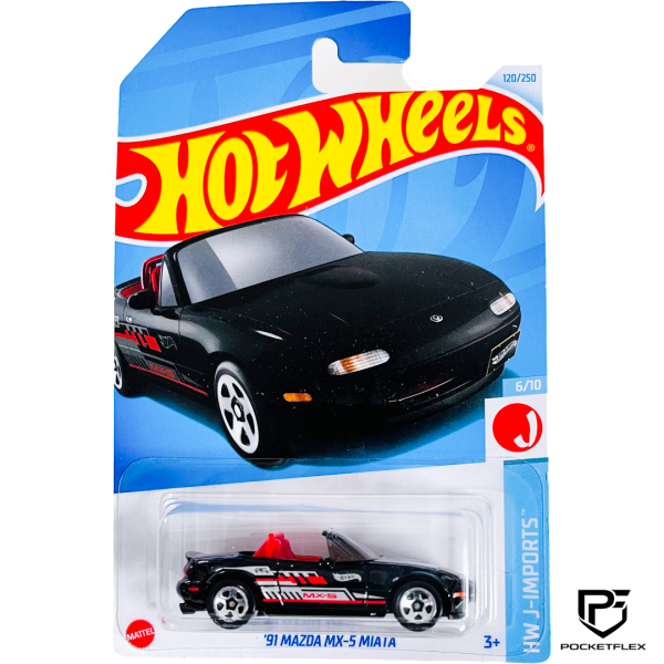 Hot Wheels | ‘91 MAZDA MX-5 MIATA | 6/10 & 120/250 - BLACK