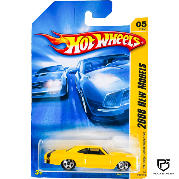 Hot Wheels | ‘69 DODGE CORONET SUPERBEE | 2008 Released card - YELLOW