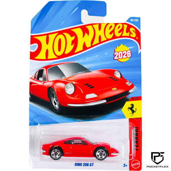 Hot Wheels | FERRARI DINO 206 GT | 5/5 & 150/250 - RED