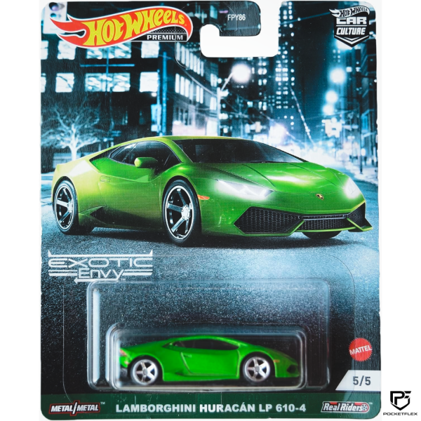 Hot Wheels Premium Car Culture | Lamborghini Huracan LP 610-4 (Mantis Green) | Exotic Envy 5/5