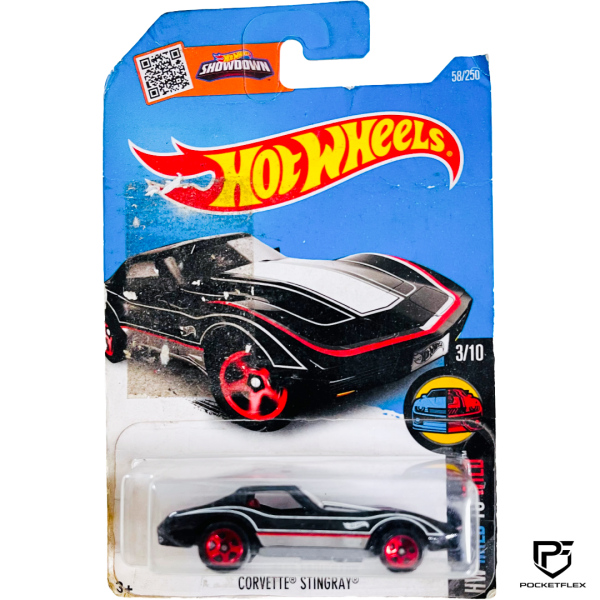 Hot Wheels | CORVETTE STINGRAY | 3/10 & 58/250 - BLACK | Damaged card