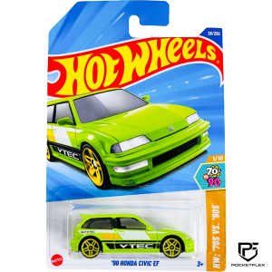 Hot Wheels | ‘90 HONDA CIVIC EF | 1/10 & 28/250 - NEON GREEN