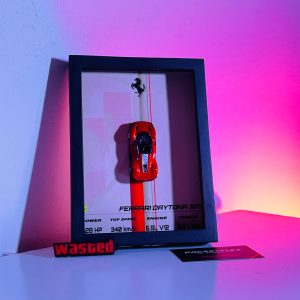 Ferrari Daytona SP3 | PREMIUM 3D DIECAST SHADOW BOX FRAME | 1:64 SCALE - RED