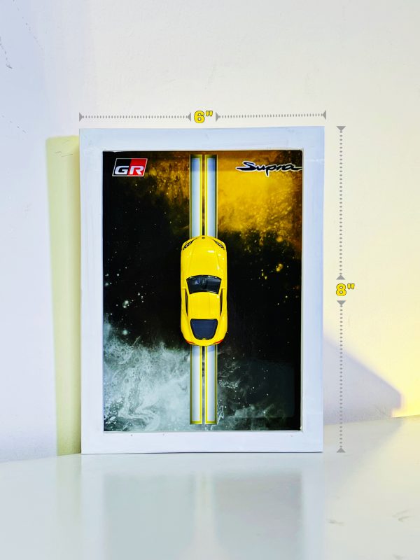 Toyota GR Supra (mk5) | PREMIUM 3D Diecast Shadow box frame | 1:64 Scale - YELLOW
