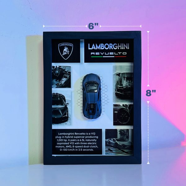 Lamborghini Revuelto | PREMIUM 3D DIECAST SHADOW BOX FRAME | 1:64 SCALE - GREY