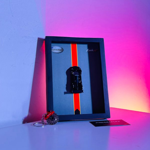 Pagani Zonda R | PREMIUM 3D DIECAST SHADOW BOX FRAME | 1:64 SCALE - BLACK
