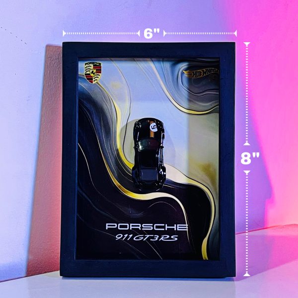 Porsche 911 GT3 RS | PREMIUM 3D DIECAST SHADOW BOX FRAME | 1:64 SCALE - BLACK