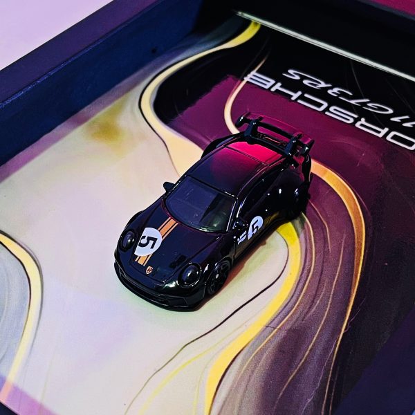 Porsche 911 GT3 RS | PREMIUM 3D DIECAST SHADOW BOX FRAME | 1:64 SCALE - BLACK