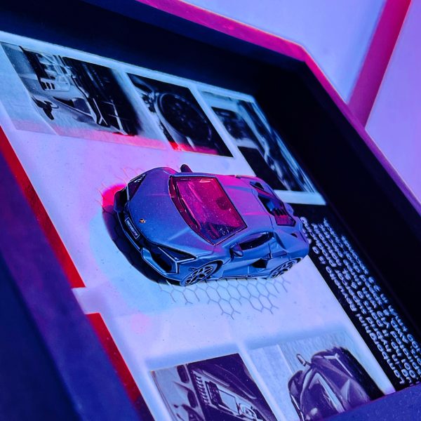Lamborghini Revuelto | PREMIUM 3D DIECAST SHADOW BOX FRAME | 1:64 SCALE - GREY