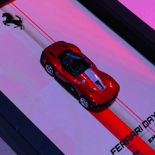 Ferrari Daytona SP3 | PREMIUM 3D DIECAST SHADOW BOX FRAME | 1:64 SCALE - RED