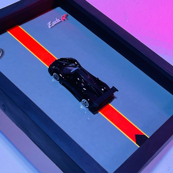 Pagani Zonda R | PREMIUM 3D DIECAST SHADOW BOX FRAME | 1:64 SCALE - BLACK