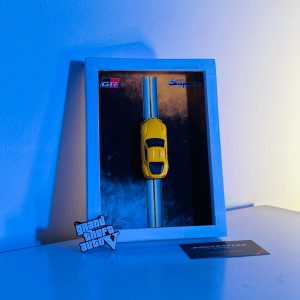 Toyota GR Supra (mk5) | PREMIUM 3D Diecast Shadow box frame | 1:64 Scale - YELLOW
