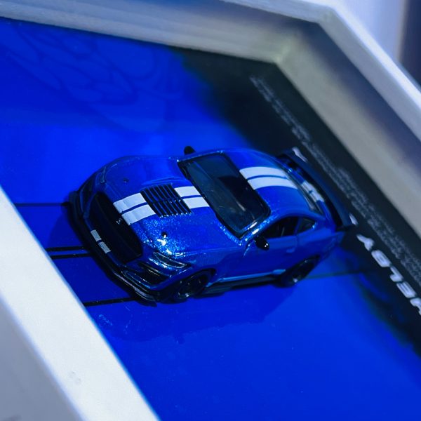 Ford Shelby GT500 Cobra | PREMIUM 3D DIECAST SHADOW BOX FRAME | 1:64 SCALE - BLUE