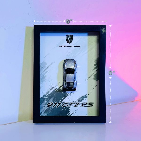 Porsche 911 GT2 RS | PREMIUM 3D DIECAST SHADOW BOX FRAME | 1:64 SCALE - SILVER