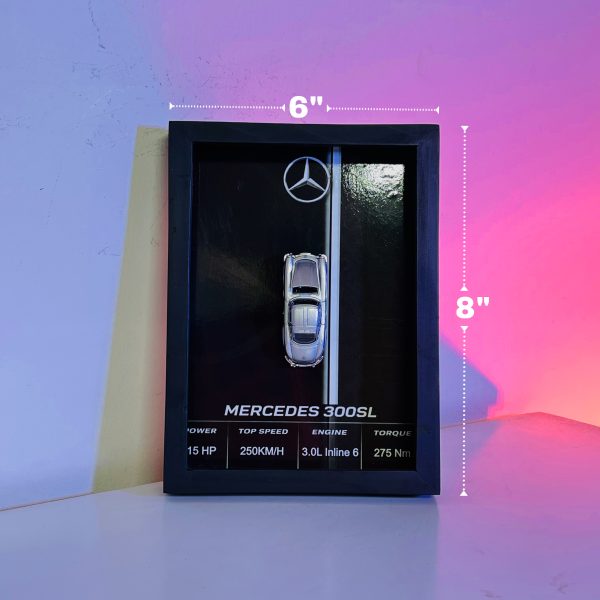 Mercedes-Benz 300SL | PREMIUM 3D DIECAST SHADOW BOX FRAME | 1:64 SCALE