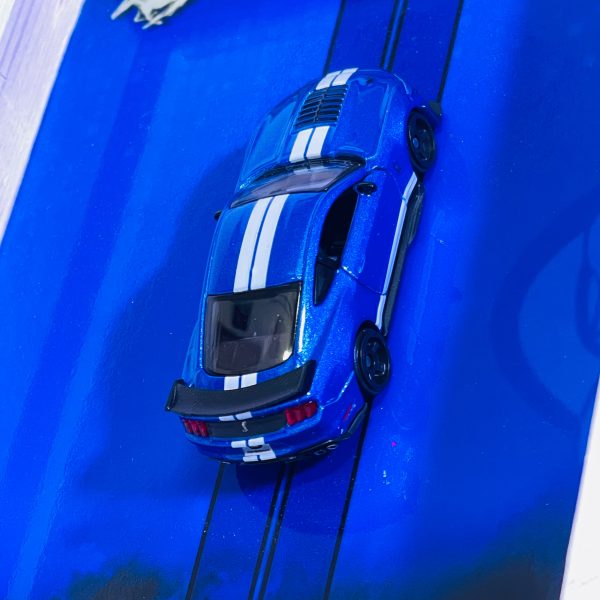 Ford Shelby GT500 Cobra | PREMIUM 3D DIECAST SHADOW BOX FRAME | 1:64 SCALE - BLUE