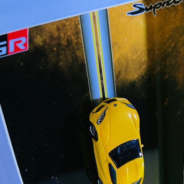 Toyota GR Supra (mk5) | PREMIUM 3D Diecast Shadow box frame | 1:64 Scale - YELLOW