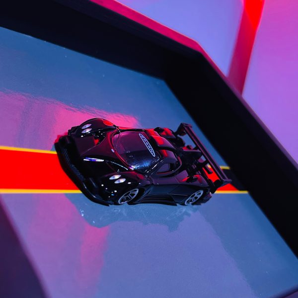 Pagani Zonda R | PREMIUM 3D DIECAST SHADOW BOX FRAME | 1:64 SCALE - BLACK