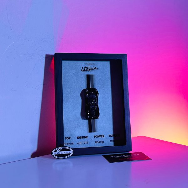 Pagani Utopia | PREMIUM 3D DIECAST SHADOW BOX FRAME | 1:64 SCALE - BLACK