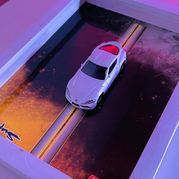 Toyota GR Supra (MK5) | PREMIUM 3D DIECAST SHADOW BOX FRAME | 1:64 SCALE - WHITE