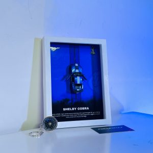 Ford Shelby GT500 Cobra | PREMIUM 3D DIECAST SHADOW BOX FRAME | 1:64 SCALE - BLUE