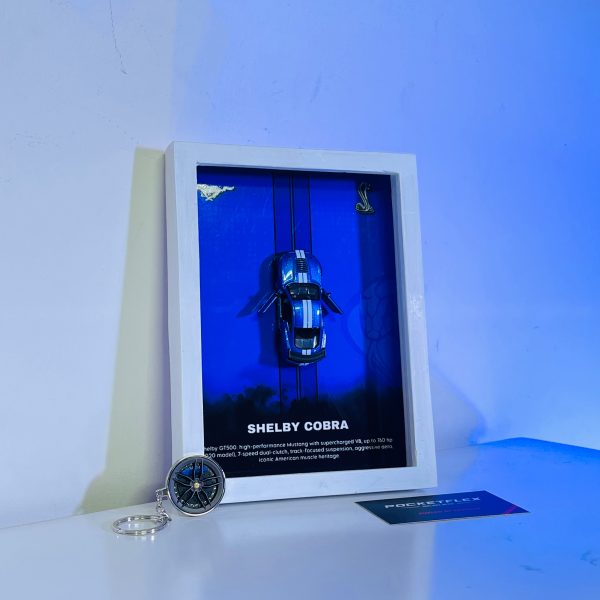 Ford Shelby GT500 Cobra | PREMIUM 3D DIECAST SHADOW BOX FRAME | 1:64 SCALE - BLUE