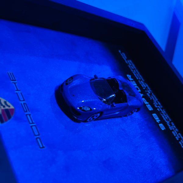 Porsche 918 SPYDER | PREMIUM 3D DIECAST SHADOW BOX FRAME | 1:64 - BLUE