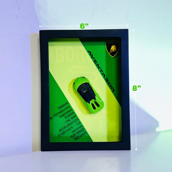 Lamborghini Aventador Roadster | PREMIUM 3D DIECAST SHADOW BOX FRAME | 1:64 Scale - GREEN