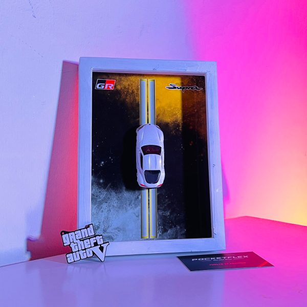 Toyota GR Supra (MK5) | PREMIUM 3D DIECAST SHADOW BOX FRAME | 1:64 SCALE - WHITE