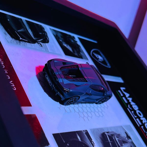 Lamborghini Revuelto | PREMIUM 3D DIECAST SHADOW BOX FRAME | 1:64 SCALE - GREY